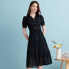 EITIE爱特爱夏季新款精致蕾丝V领法式优雅收腰显瘦连衣裙B2407304 商品缩略图3
