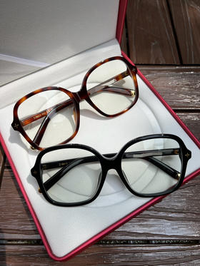 425-10 原材百分百 马户 四叶草 方框镜架 黑色玳瑁色