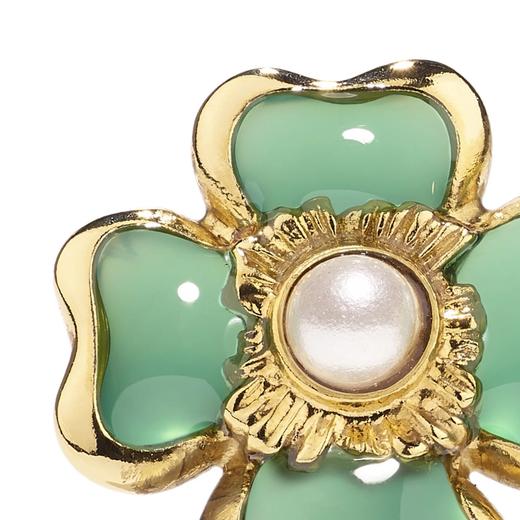 订购4周到｜Goossens Paris-Talisman Trèfle-幸运四叶草 耳钉（冰薄荷）［法国设计师］ 商品图1