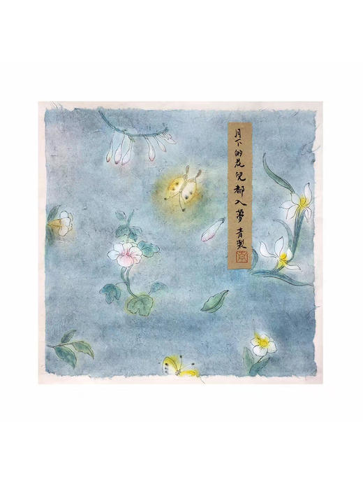 鹿鸣小卖部 |《月下花儿都入梦》蚕桑丝丝巾 商品图0