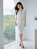 【专属特价】熙世界2025夏季法式小香风白色连衣裙高级感宽松遮肚子直筒裙子 商品缩略图4