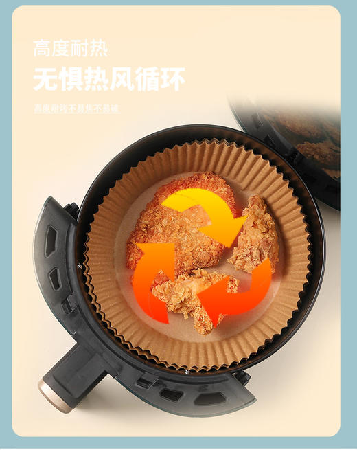 空气炸锅专用纸   纸垫食品级吸油纸垫纸烘焙家用食物隔硅油纸纸盘烤3.188 商品图2