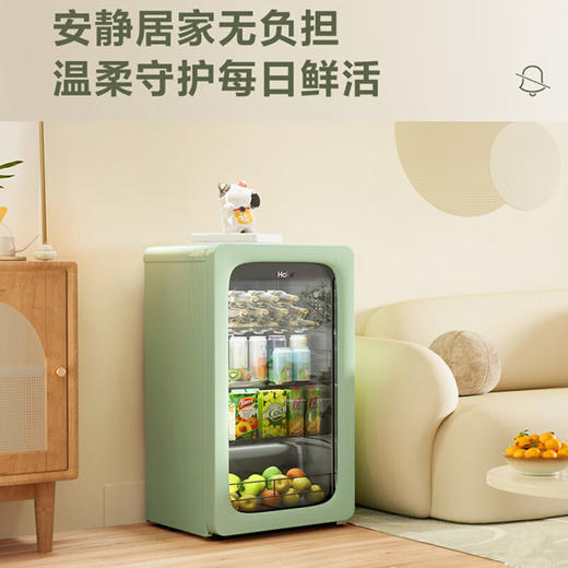 海尔（Haier）冰吧家用92升透明玻璃门小型冰吧客厅办公室饮料茶叶冷藏柜水果立式保鲜柜LC-92LH9EC1 商品图4