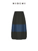 HIDEMI 极简拼接撞色设计感茧型泡泡裙半裙 黑蓝拼色/白米拼色 商品缩略图11
