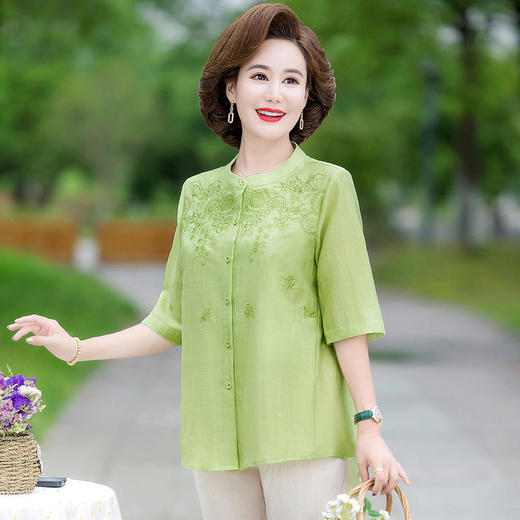 ALBB-2024中国风棉麻衬衫刺绣 商品图0