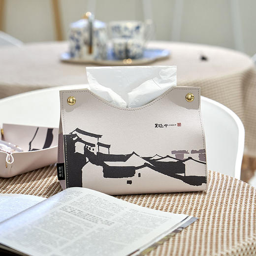 吴冠中 大宅 墙上姻亲 都市之恋 系列 纸巾盒  收纳盘两件套 商品图1