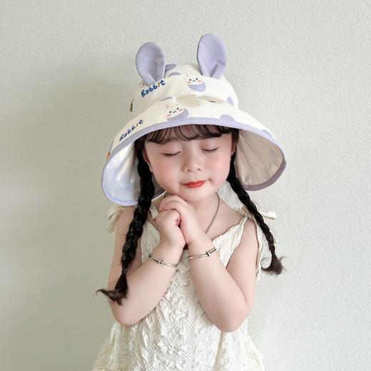 【轻盈大帽檐，舒适透气！】夏季超萌可爱户外遮阳卡通空顶透气帽，双层大檐小童便携防晒软渔夫帽，立体造型 防晒也可可爱爱-QQ 商品图3