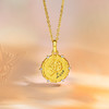 周六福黄金吊坠女天然钻石真钻玫瑰花牌圆形镶嵌5G足金颈饰旗舰店 商品缩略图2