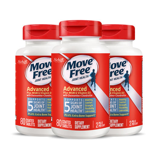 MoveFree 益节 氨糖维骨力蓝瓶80粒x3瓶 商品图0