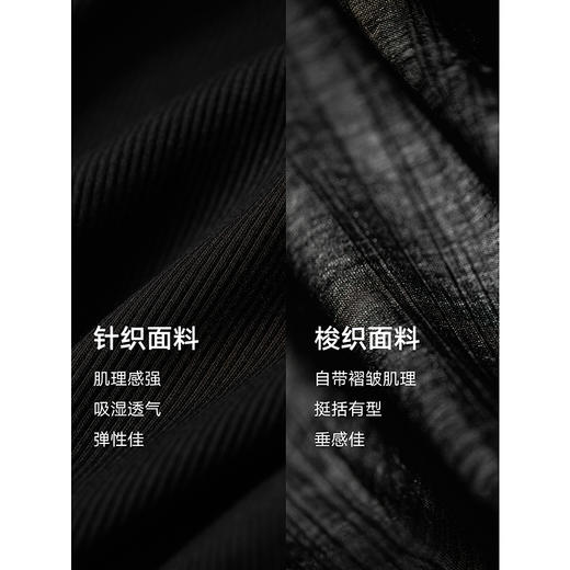 （小眠专属）353616020棉仓-女装针梭拼接小黑裙 商品图2