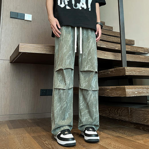 【新款DSY】大依优型大码薄款直筒休闲裤加肥加大男装舒适胖子肥佬百搭工装裤运动裤长裤 商品图1