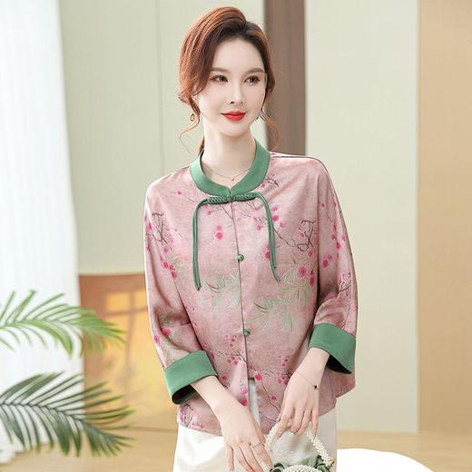 TZF-中国风妈妈装雪纺衫七分袖上衣 商品图4