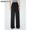 NEELLY纳俪商场同款黑色松紧腰系带休闲裤女夏季百搭拖地直筒裤N24051H01154 商品缩略图2
