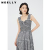 NEELLY纳俪商场同款黑白格吊带连衣裙女莱赛尔收腰显瘦度假风裙子N24051Y01146 商品缩略图2