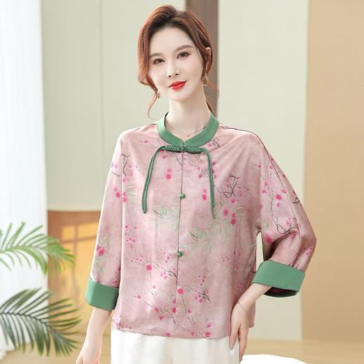TZW-中国风妈妈装雪纺衫七分袖上衣 商品图7