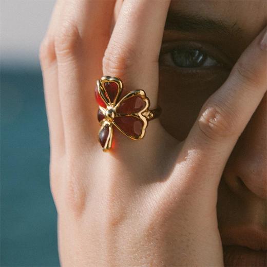 订购4周到｜Goossens Paris-Petales-草莓红 花朵 戒指［法国设计师］ 商品图1