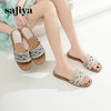 Safiya/索菲娅2024夏季闲适假日民族风珍珠水钻外穿平底凉拖 SF42110357 商品缩略图9