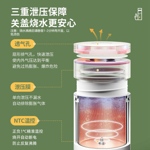 【一杯多用！便携随行 实现热水自由】304不锈钢便携式烧水壶 500ml大容量旅行烧水杯 出差酒店宿舍热水壶 恒温保温电热杯 煮水壶-QQ 商品图2
