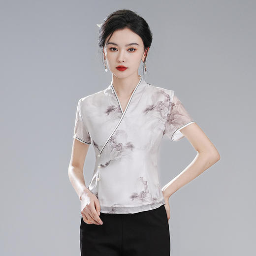 【五岳】新中式国风水墨，国韵唐装旗袍上衣XGT-T24035 商品图1