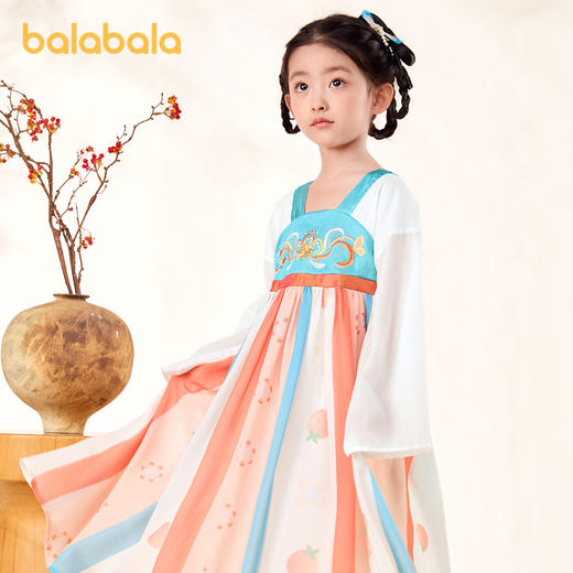 巴拉巴拉儿童连衣裙女童春装国风裙子长袖小童洋气甜美刺绣时尚潮 商品图2