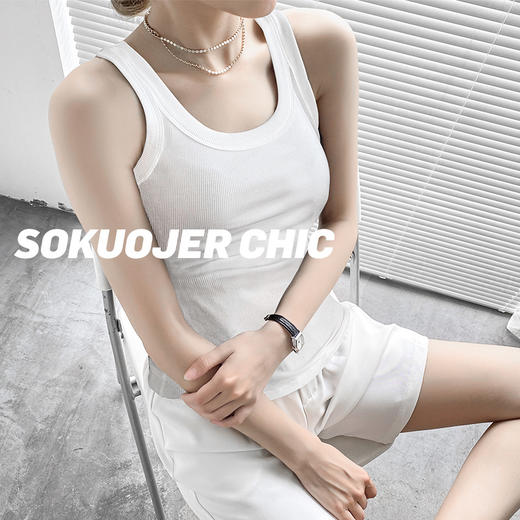 夏季【纯棉螺纹内搭背心】防走光 大码工字背心女 外穿打底外搭吊带 商品图1