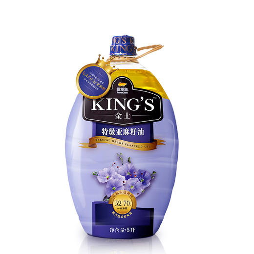 金龙鱼KING'S 食用油进口原料 特级初榨亚麻籽油5L 商品图0