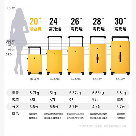 【代发】地平线8号宽拉杆行李箱大容量24寸拉杆箱28寸皮箱撞色旅行箱 商品图4