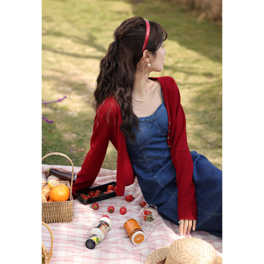 【65折秒杀】鹿向南《复古进行时》牛仔吊带连衣裙新款LXN28526 商品图4