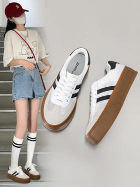 JRO1E-德训鞋女春夏新款百搭厚底板鞋