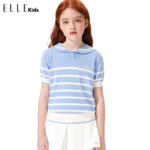 ELLEKIDS 童装 条纹学院风针织衫 商品图0