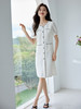 【专属特价】熙世界2025夏季法式小香风白色连衣裙高级感宽松遮肚子直筒裙子 商品缩略图2