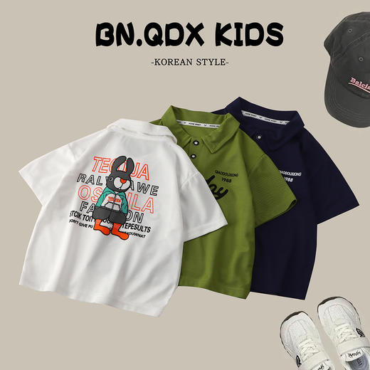 超值2件任选！【柔软亲肤，透气不闷汗】儿童A类POLO衫T恤夏季男宝女宝，夏装上衣潮童韩版运动时尚款短袖-lm！-QQ 商品图0