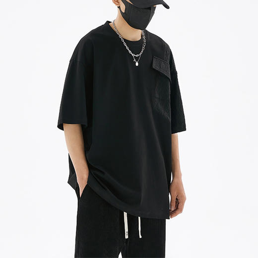 【新款DSY】大依优型大码圆领短袖T恤夏季加肥加大肥佬休闲宽松透气上衣男士半袖夏装 商品图3