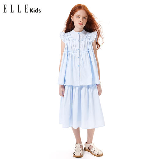 ELLEKIDS 童装 法式木耳边棉布半身裙 商品图1