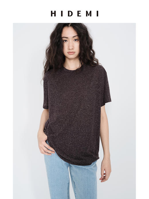 HIDEMI自然水洗亚麻轻薄宽松廓形T恤休闲四件套短袖长袖半裙长裤阿贝贝套装 商品图4