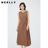 NEELLY纳俪商场同款棕色无袖连衣裙女夏季简约通勤显瘦休闲中长裙N24051Y01142 商品缩略图0