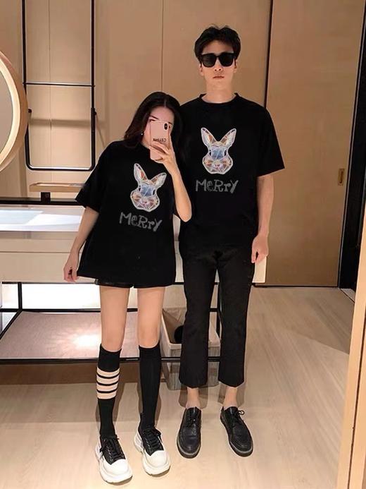 【限时价】喜出100%棉- 防钻兔头 印花情侣T恤 商品图1