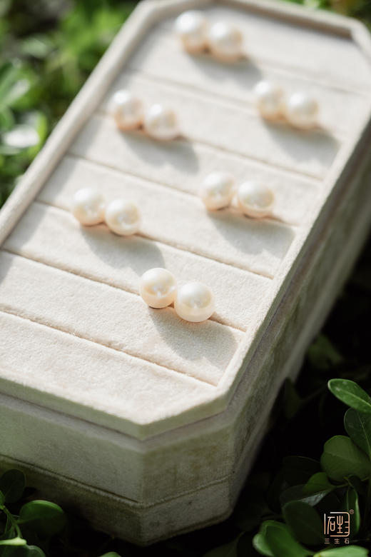 赛澳白-天然珍珠耳钉（12-13mm左右） 商品图8