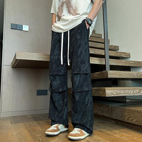 【新款DSY】大依优型大码薄款直筒休闲裤加肥加大男装舒适胖子肥佬百搭工装裤运动裤长裤