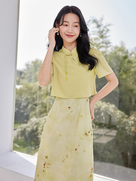 【专属特价】熙世界新中式复古国风连衣裙套装夏气质改良旗袍吊带裙子两件套 商品图2