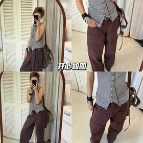 新品上身 | 酒红色的工装裤，高气场出门💨