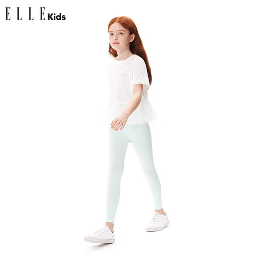 ELLEKIDS 童装 运动弹力花朵印花瑜伽打底裤 商品图3