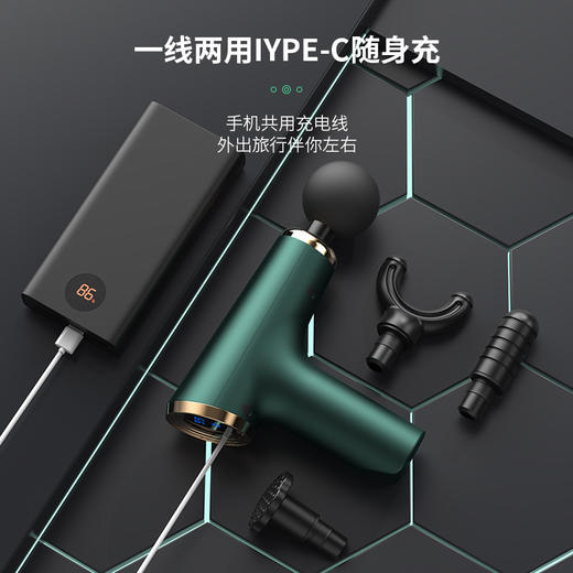 【掌控全身，解放你的肌肉】迷你便携，全身深度按摩，让办公族和运动爱好者告别酸痛肌肉。六档力度、四款按摩头，适合大肌肉群，释放压力，轻松舒缓！父亲节母亲节优选 商品图2