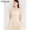 未风杏色重工蕾丝连衣裙女夏2025夏季新款时尚泡泡袖收腰减龄裙子 商品缩略图1