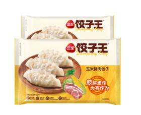 三全猪肉玉米风味饺子王420g*2袋 (商)