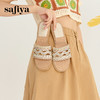 Safiya/索菲娅2024夏季闲适假日民族风珍珠水钻外穿平底凉拖 SF42110357 商品缩略图1