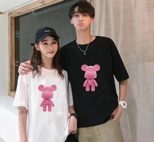 【限时价】喜出100%棉- 立体粉钻熊 印花情侣T恤 商品图1