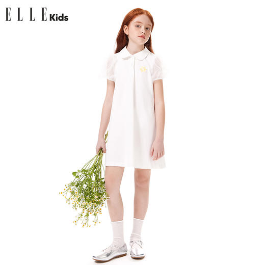 ELLEKIDS 童装 法式休闲polo网纱连衣裙 商品图1