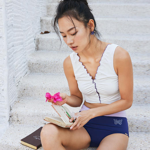 sisia泳衣女分体纯欲风V领显瘦高腰时尚泳装性感游泳衣女2024新款 商品图1