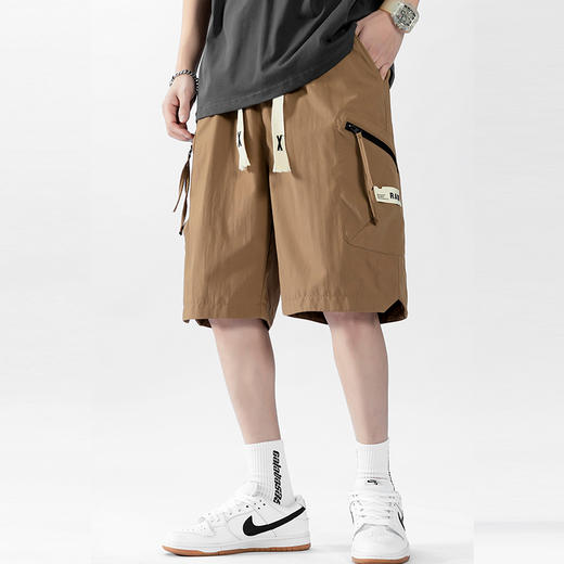 【新款DJR】大依优型大码五分裤工装短裤大号裤子弹力透气加肥加大夏季松紧腰宽松运动短裤沙滩裤 商品图2